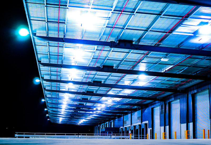 Industrial Warehouse at Night